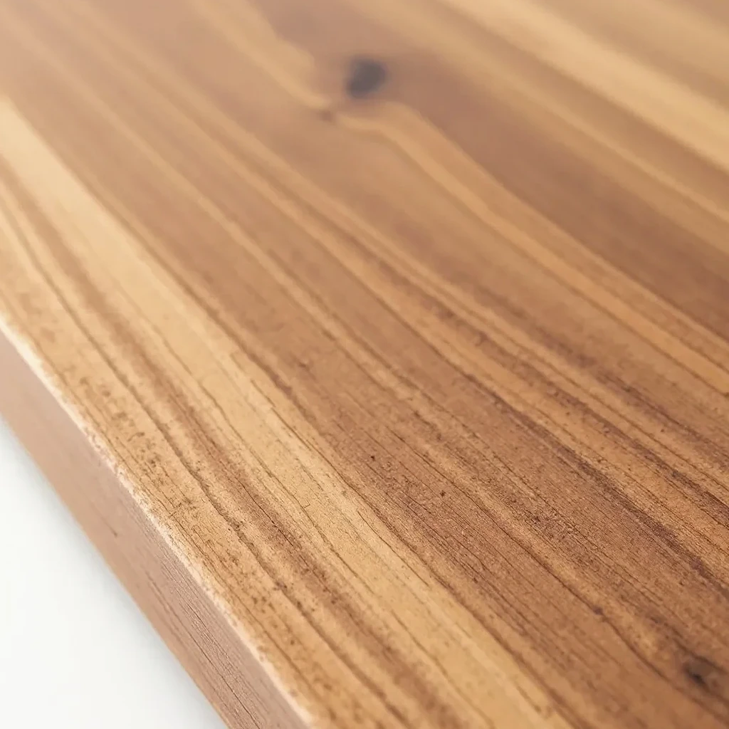 Close-up of walnut oak wood grain texture showing natural finish, warm honey tones with fine detail